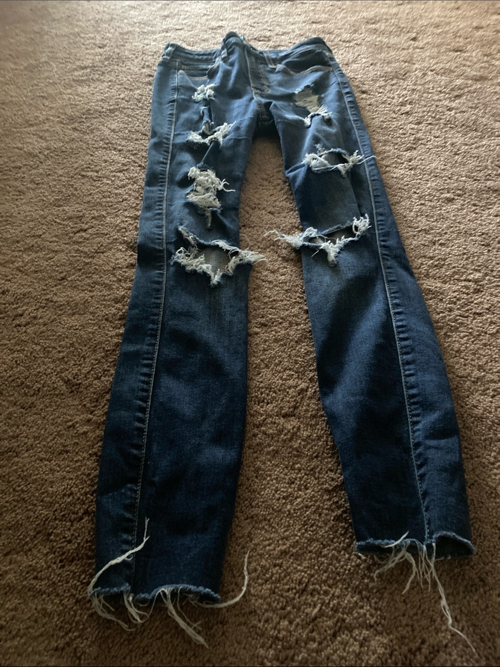 Hollister Dark Blue Ripped Skinny Jeans